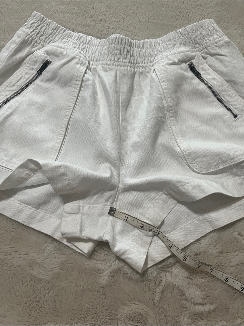 aerie White Elastic-Waist Cargo Shorts - Picture 7 of 9